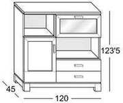 esquema Aparador 120x123,5cm.