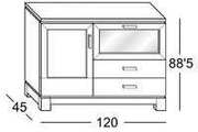 esquema Aparador 120x88,5cm.