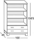 esquema Librero Bajo 158,5x100cm.2Cj