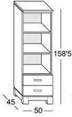 esquema Librero Bajo 158,5x50cm.2Cj