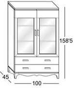 esquema Vitrina Baja 158,5x100cm