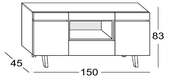 esquema Aparador salón 2 puertas 4 cajón