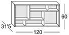 esquema Módulo alto 120x60 Librero