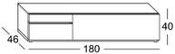 esquema Módulo bajo 180 cm. 2C+1Pta.