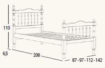 esquema Cama Pino Torneada