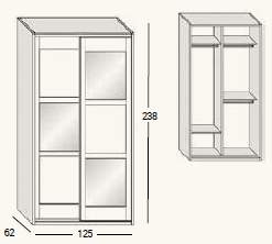 esquema Armario Zoe 125cm