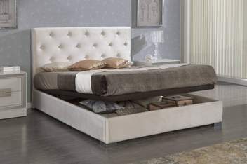 Cama Abatible LD Ana - Cama con canapé abatible tapizada en polipiel, tela o terciopelo,  disponible en varios tamaños y colores.