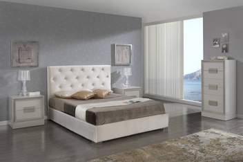 Cama Fija LD Ana - Cama con bañera fija tapizada en polipiel, tela o terciopelo,  disponible en varios tamaños y colores.