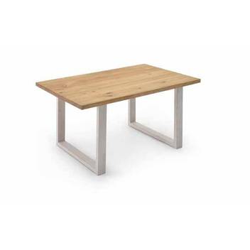 Mesa Enzo Patas Rectas - Mesa de comedor rectangular, con patas de madera y tablero de madera maciza de 4 cm de grosor.