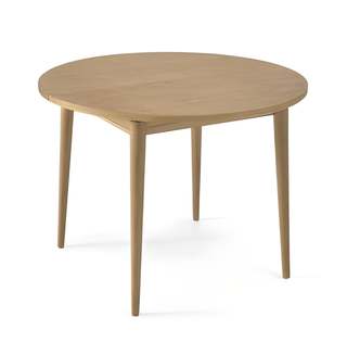 Mesa Nórdica Extensible - Mesa de comedor redonda extensible, con patas cónicas. Fabricada de madera de pino maciza en varios colores.