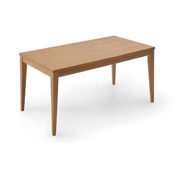 Mesa Natura Pata Despuntada - Mesa fija de comedor cuadrada o rectangular con pata despuntada. De madera de pino maciza. Disponible varias medidas.