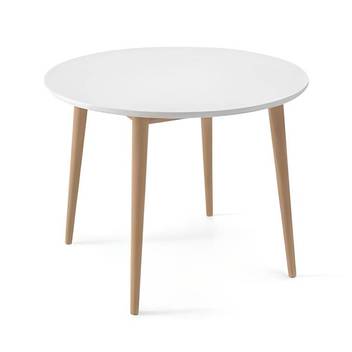 Mesa Redonda Nordica - Mesa de comedor redonda, con patas cónicas. Fabricada de madera de pino maciza en varios colores.