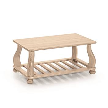 Mesa Centro 4 Tapa Madera - Mesa de centro de madera de pino, con revistero y tapa de madera. Disponible en varios colores.