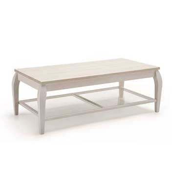Mesa Centro Vega Pat.Curva - Mesa de centro patas curvas, con revistero de cristal. Fabricada de madera de pino maciza en varios colores.