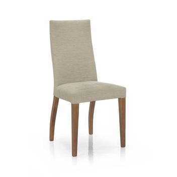 Silla Respaldo Acolchado Alto - Silla de comedor de madera de pino o de haya de varios colores, con asiento y respaldo alto acolchado tapizado en varias telas.