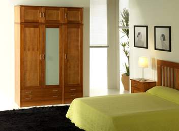 Armario Madera 1 Puerta - Armario ropero de 2 cajones y 1 puerta de madera o de cristal