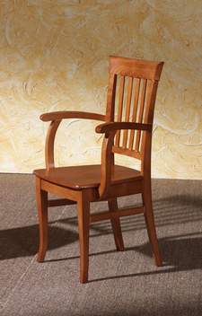 Sillón Pino M-99 - Sillón de comedor con brazos, de madera de pino maciza con asiento de madera o tapizado
