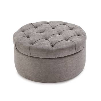 Pouf Tapizado LD B-30 - Pouf redondo para dormitorio tapizado en polipiel, tela o terciopelo.