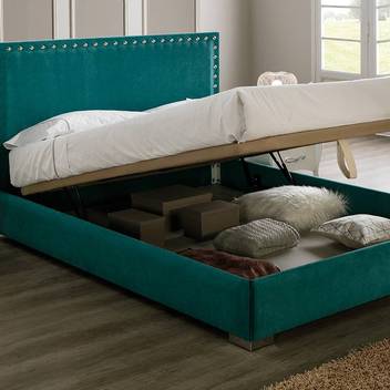 Cama Abatible LD Manhattan - Cama con canapé abatible tapizada en polipiel, tela o terciopelo. Disponible en varios tamaños y colores.