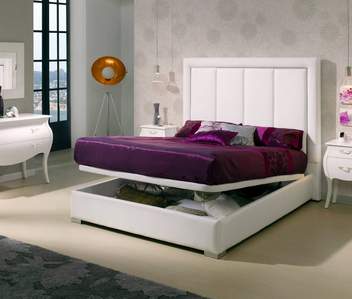 Cama Abatible LD Mónica - Cama con canapé abatible tapizado en polipiel, tela o terciopelo, para cama de 150, 160 o 180 cm. Disponible en varios colores.