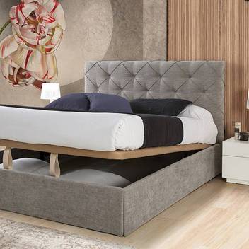 Cama Abatible LD Oporto - Cama con canapé abatible tapizada en polipiel, tela o terciopelo. Disponible en varios tamaños y colores.