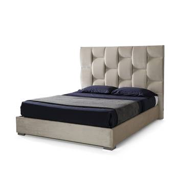 Cama Fija LD Zurich - Cama de matrimonio con canapé fijo, tapizada en polipiel, tela o terciopelo. Disponible en varios tamaños y colores.