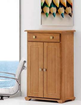 Zapatero Maya 1 o 2 Puertas - Zapatero de 1 cajón y 1 o 2 puertas de madera de pino maciza, pintado en una amplia gama de colores.