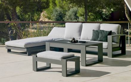 Conjunto mesa jardín - Aluminio - Muebles de exterior