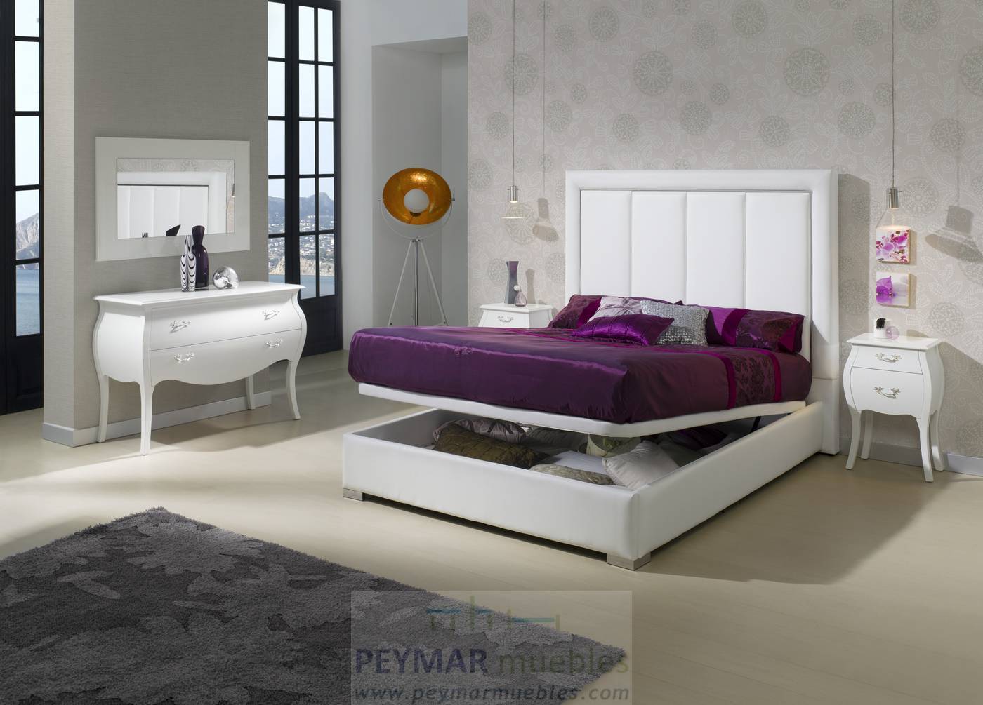 Cama Abatible LD Mónica - Cama con canapé abatible tapizado en polipiel, tela o terciopelo, para cama de 150, 160 o 180 cm. Disponible en varios colores.