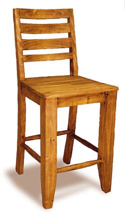 Taburete alto con asiento de madera