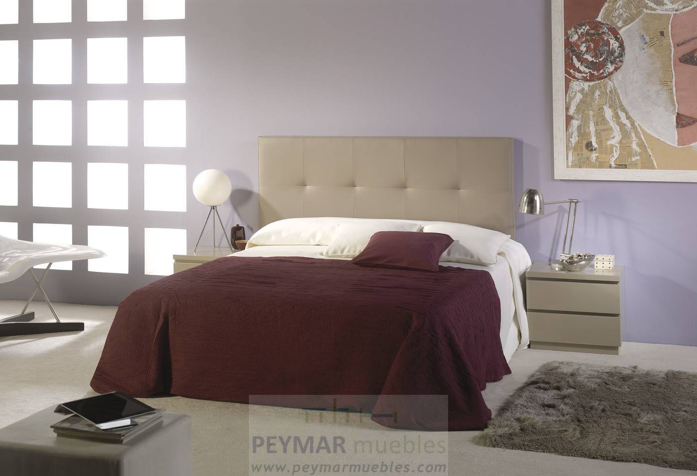 Cabezal Cama LD Silvia - Cabecero bajo, tapizado en polipiel, disponible en varias medidas y colores.