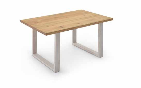 Mesa Enzo Patas Rectas - Mesa de comedor rectangular, con patas de madera de color blanco y tablero de madera maciza de 4 cm de grosor.