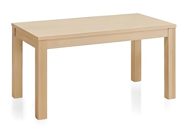 Mesa fija de comedor cuadrada o rectangular con patas rectas. Fabricada de madera de pino maciza. Disponible varias medidas.