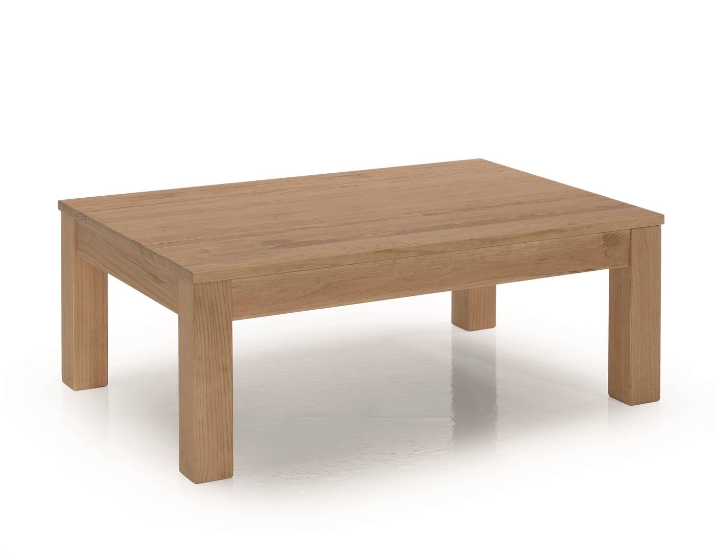 Mesa de centro rectangular con patas rectas. Fabricada de madera de pino maciza en varios colores.