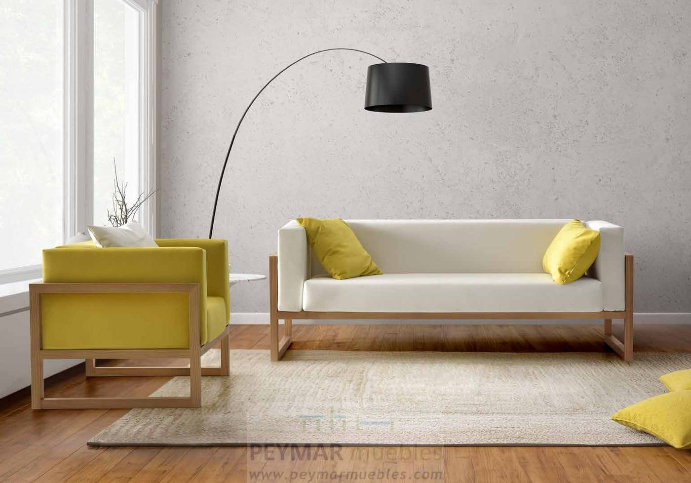 Sillón Mod. 600 - Sillón tapizado con estructura de madera