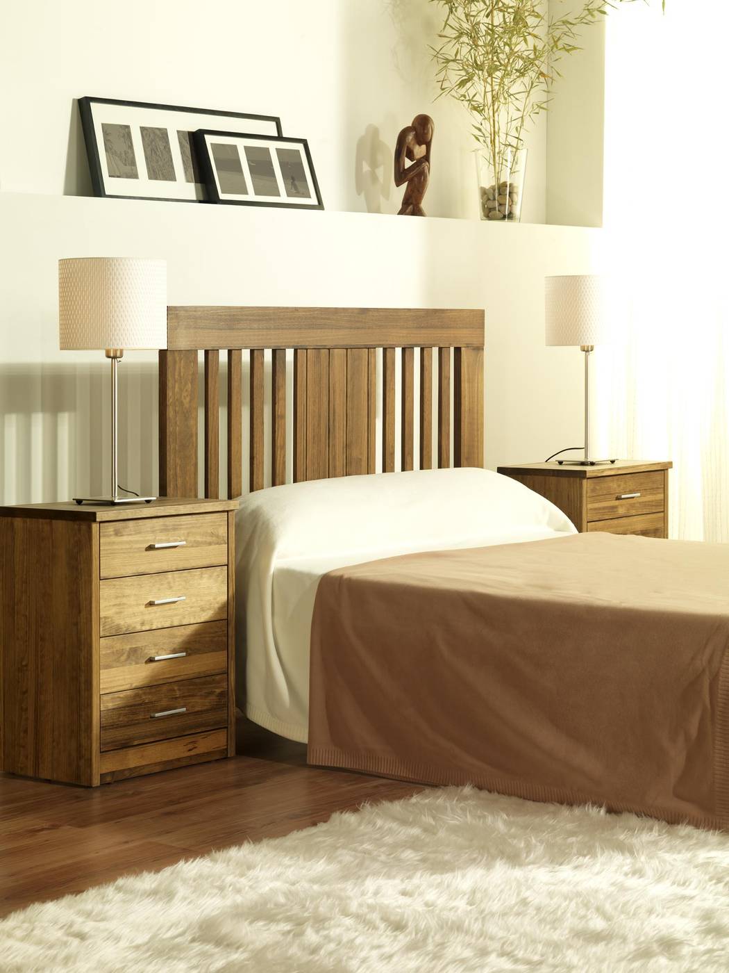 Cabezal Coral NB - Cabecero de cama de madera maciza, disponible en varias medidas y colores de madera.