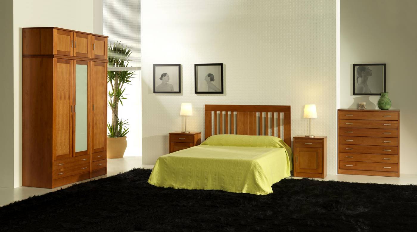 Cabezal Coral NB - Cabecero de cama de madera maciza, disponible en varias medidas y colores de madera.