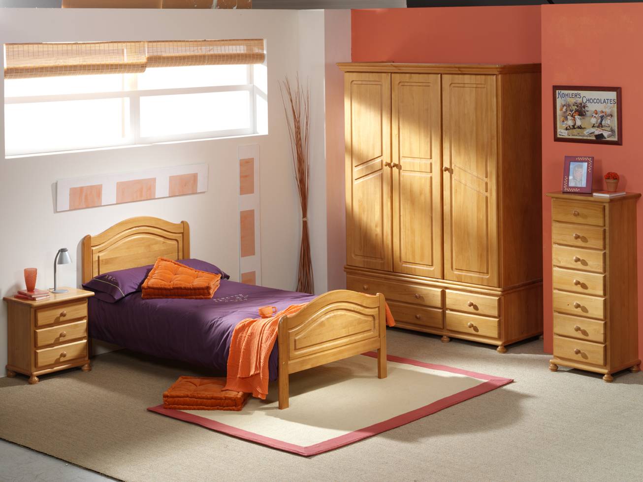 Xinfonier Pino 50 cm. - Sifonier 7 cajones para dormitorio juvenil o matrimonio, de madera de pino maciza, pintado en una amplia gama de colores