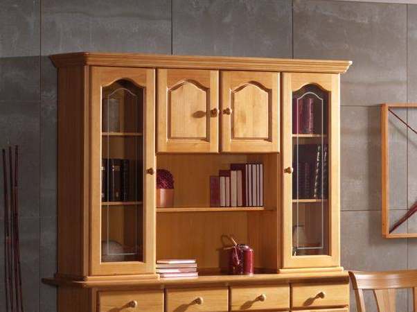 Librería estilo provenzal de madera maciza, con dos puertas de madera y 1 o 2 puertas de cristal