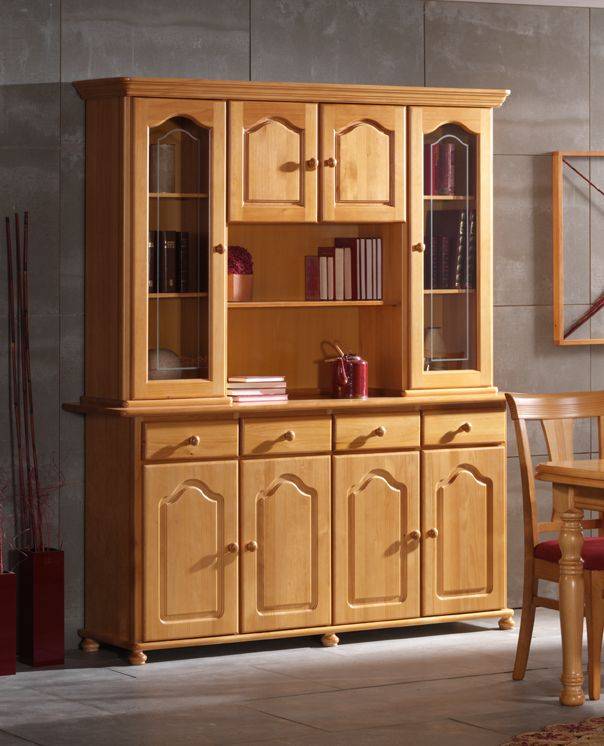 Librería Provenzal - Librería estilo provenzal de madera maciza, con dos puertas de madera y 1 o 2 puertas de cristal