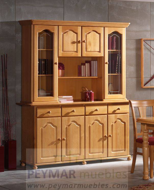 Librería Provenzal - Librería estilo provenzal de madera maciza, con dos puertas de madera y 1 o 2 puertas de cristal