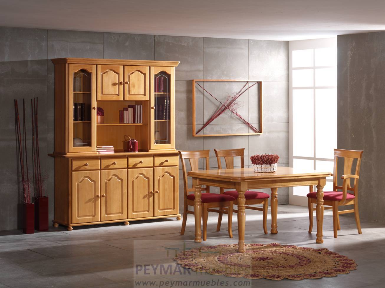 Mesa de comedor extensible madera pino