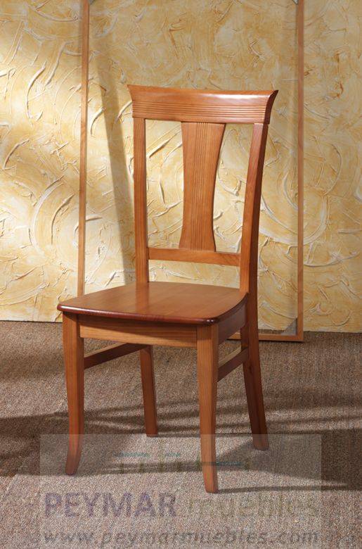 Silla de comedor M-98, de madera de pino maciza con asiento de madera o tapizado