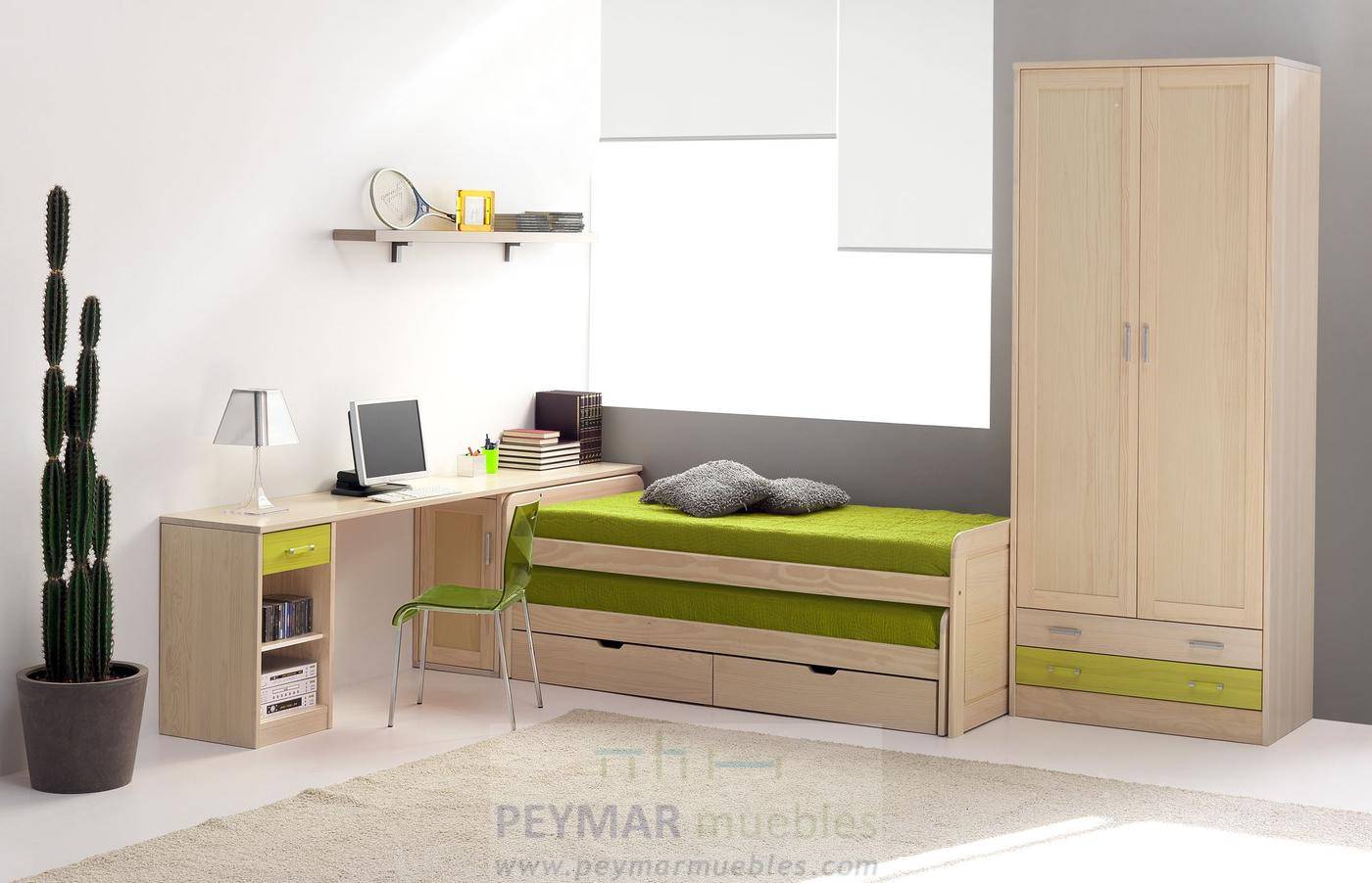 Armario Juv. 2 Puertas - Armario ropero de madera de pino de dos puertas
