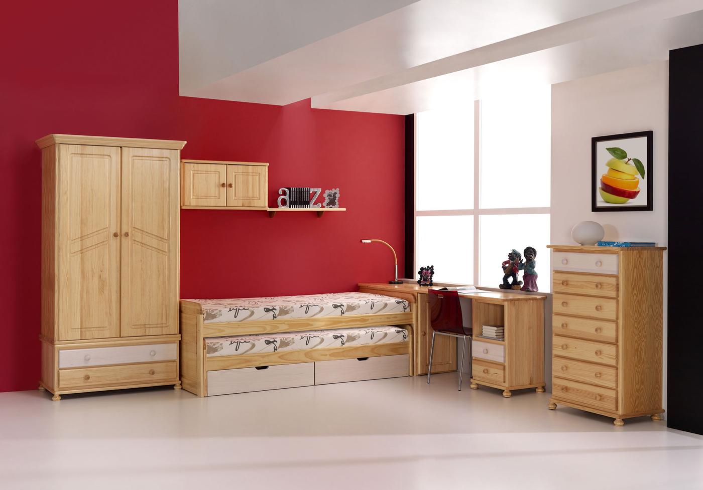 Xinfonier Pino 70 cm. - Sifonier de 7 cajones para dormitorio juvenil o matrimonio, de madera de pino maciza, pintado en una amplia gama de colores.