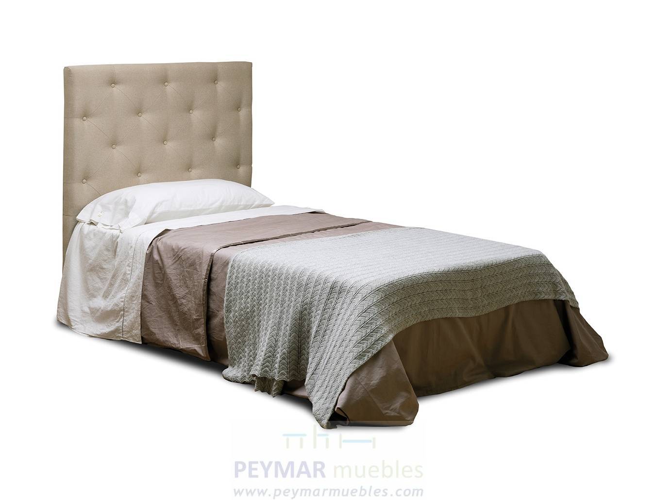 Cama Fija LD Raquel - Cama con bañera fija juvenil tapizada en polipiel, tela o terciopelo,  disponible en varios colores.