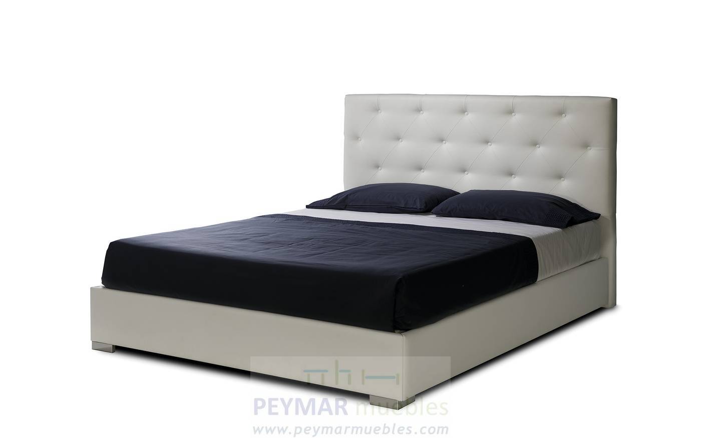 Cama Fija LD Ana - Cama con bañera fija tapizada en polipiel, tela o terciopelo,  disponible en varios tamaños y colores.