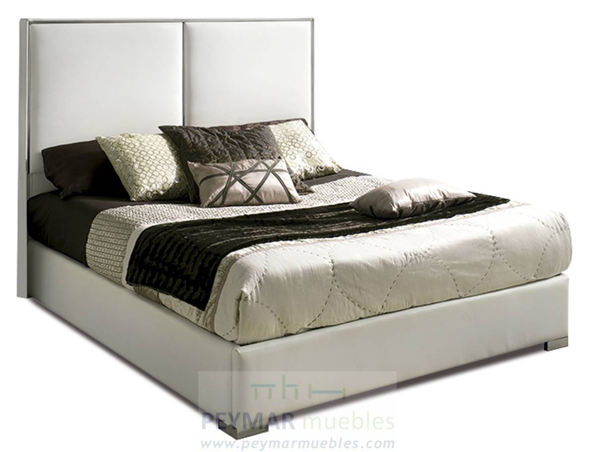 Cama Fija LD Andrea - Cama con bañera fija tapizada en polipiel, tela o terciopelo,  disponible en varios tamaños y colores.