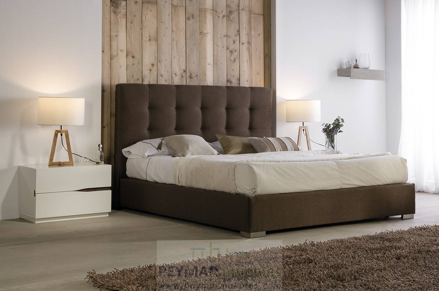 Cama Fija LD Belén - Cama con bañera fija tapizada en polipiel, tela o terciopelo,  disponible en varios tamaños y colores.