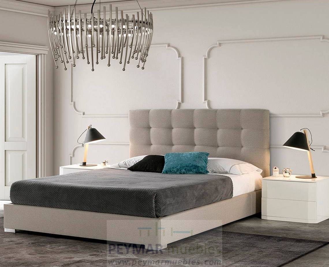 Cama Fija LD Belén - Cama con bañera fija tapizada en polipiel, tela o terciopelo,  disponible en varios tamaños y colores.